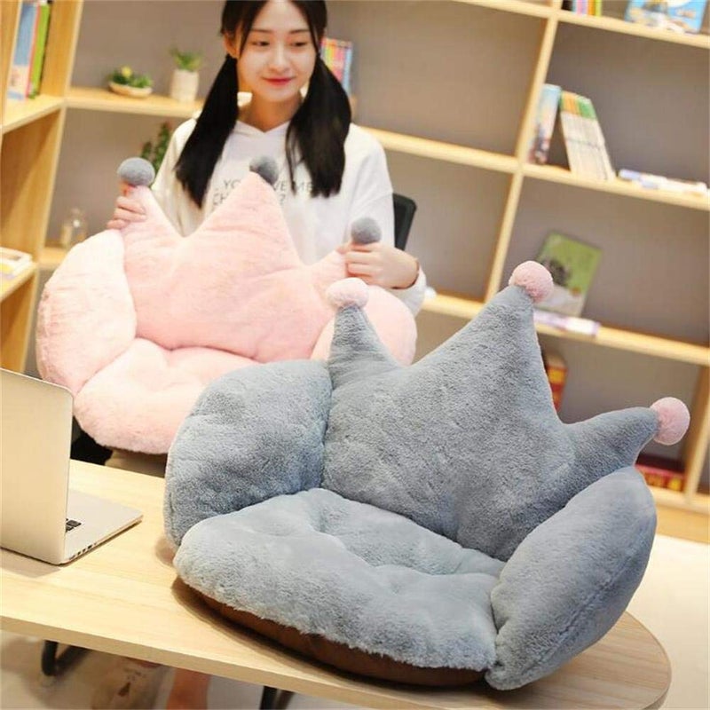 IPENNY Crown Office Soft Cushion Plush Comfort Seat Pad Cozy Warm Seat Pillow Armchair Seat Support Relieves Back Coccyx Sciatica and Tailbone Pain Relief Chair Cushions for Home Office Sofa Car Wheelchair - Image 2